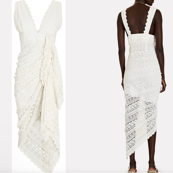 Just BEE Queen Tulum Ruched Crochet Midi Dress size Large - Picture 6 of 14